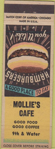 Matchbook Cover - Mollie's Cafe Cleveland? Hamburgers