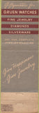 Matchbook Cover - Gruen Watches Mose Albert Ironwood MI CREASES WORN