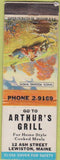 Matchbook Cover - Arthur's Grill Lewiston ME WEAR