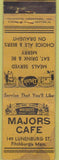 Matchbook Cover - Majors Cafe Fitchburg MA Merchants WORN