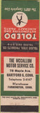 Matchbook Cover - Toledo Valves McCallum Motor Service Hartford Farmington CT