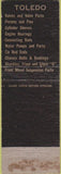 Matchbook Cover - Toledo Valves McCallum Motor Service Hartford Farmington CT