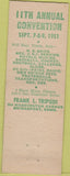 Matchbook Cover - RMS Convention Hotel Columbia Asbury Park NJ 1951 Letter M