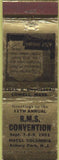 Matchbook Cover - RMS Convention Hotel Columbia Asbury Park NJ 1951 gold