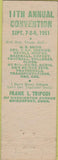 Matchbook Cover - RMS Convention Hotel Columbia Asbury Park NJ 1951 red