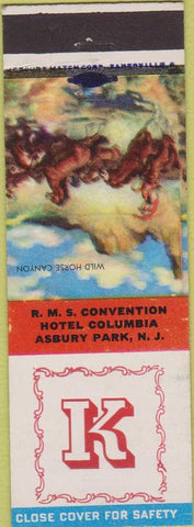 Matchbook Cover - RMS Convention Hotel Columbia Asbury Park NJ 1951 Letter K