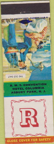 Matchbook Cover - RMS Convention Hotel Columbia Asbury Park NJ 1951 Letter R