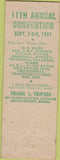 Matchbook Cover - RMS Convention Hotel Columbia Asbury Park NJ 1951 Letter R