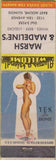 Matchbook Cover - Marsh Madeline's Liquor East Moiline IL pinup WORN TAPED