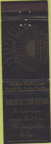 Matchbook Cover - Golden Sun Feeds Etherville Iwes Sioux Falls SD Des Moines