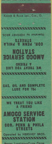 Matchbook Cover - Amoco oil gas NO TOWN