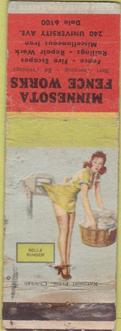 Matchbook Cover - Minnesota Fence Works St Paul MN pinup POOR