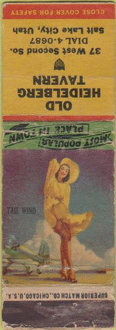 Matchbook Cover - Old Heidelberg Tavern Salt Lake City UT pinup POOR