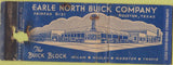 Matchbook Cover - Eagle North Buick Co Houston TX WORN