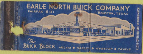 Matchbook Cover - Eagle North Buick Co Houston TX WORN