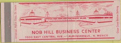Matchbook Cover - Nob Hill Business Center Albuquerque NM