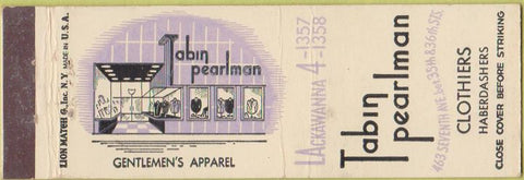 Matchbook Cover - John Pearlman Men's Clothes New York City