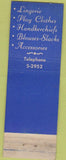 Matchbook Cover - Valentine Atlantic City NJ Lingerie women's clothes