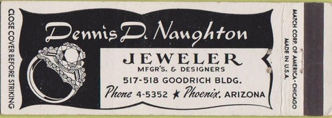 Matchbook Cover - Naughton Jewelry Phoenix AZ diamonds