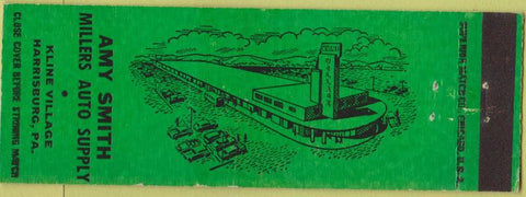 Matchbook Cover - Amy Smith Millers Auto Supply Harrisburg PA RMS 1953