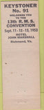 Matchbook Cover - Amy Smith Millers Auto Supply Harrisburg PA RMS 1953