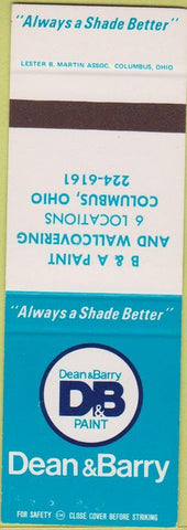 Matchbook Cover - Dean Barry Paint Columbus OH SAMPLE