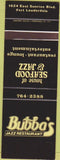 Matchbook Cover - Bubba's Jazz Restaurant Fort Lauderdale FL SAMPLE