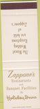 Matchbook Cover - Zappone's Restaurants Holiday Inn SAMPLE