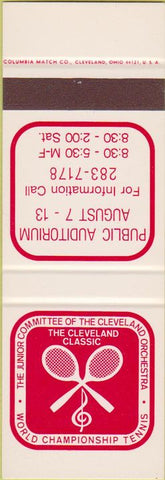 Matchbook Cover - Cleveland OH Classic Tennis Tournament Orchestra SAMPLE