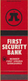 Matchbook Cover - First Security Bank  Verona Staunton Craigsville OH SAMPLE