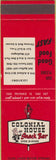 Matchbook Cover - Colonial House Snack Bar Houston TX SAMPLE