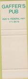 Matchbook Cover - Gaffer's Pub Fort Lauderdale FL SAMPLE