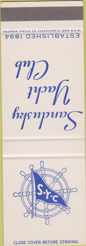 Matchbook Cover - Sandusky Yacht Club OH SAMPLE