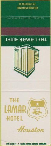 Matchbook Cover - Lamar Hotel Houston TX SAMPLE