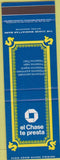 Matchbook Cover - El Chase Bank Bayamon Caguas Pnce Puerto Rico SAMPLE