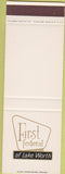 Matchbook Cover - First Federal Lake Worth FL Boynton Beach SAMPLE