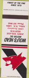 Matchbook Cover - Wolf's Head Motor Oil Alden NY SAMPLE