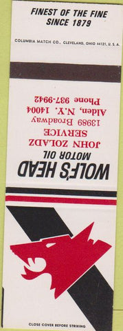 Matchbook Cover - Wolf's Head Motor Oil Alden NY SAMPLE