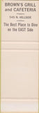Matchbook Cover - Brown's Grill West Wichita KS SAMPLE