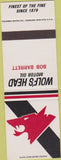 Matchbook Cover - Wolf's Head Motor Oil Bob Barrett SAMPLE