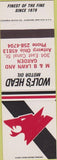 Matchbook Cover - Wolf's Head Motor Oil M and B Lawn Garden Antwerp OH SAMPLE