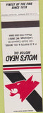 Matchbook Cover - Wolf's Head Motor Oil LaGrange NC SAMPLE