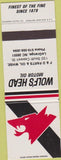 Matchbook Cover - Wolf's Head Motor Oil LaGrange NC SAMPLE