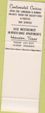 Matchbook Cover - The Oaks Restaurant Houston TX SAMPLE