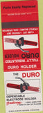 Matchbook Cover - Duro Holder Electrode holder SAMPLE