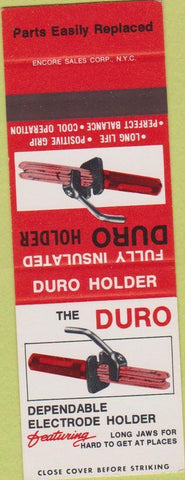 Matchbook Cover - Duro Holder Electrode holder SAMPLE