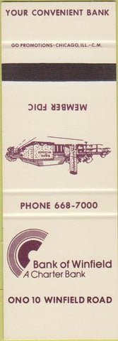 Matchbook Cover - Bank of Winfield IL SAMPLE