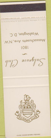 Matchbook Cover - Sulgrave Club Washington DC SAMPLE