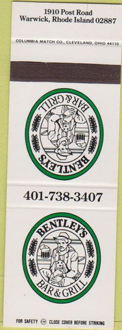 Matchbook Cover - Bentley's Bar Grill Warwick RI SAMPLE