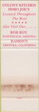 Matchbook Cover - Colony Kitchen Scottsdale AZ Ventura CA SAMPLE WORN